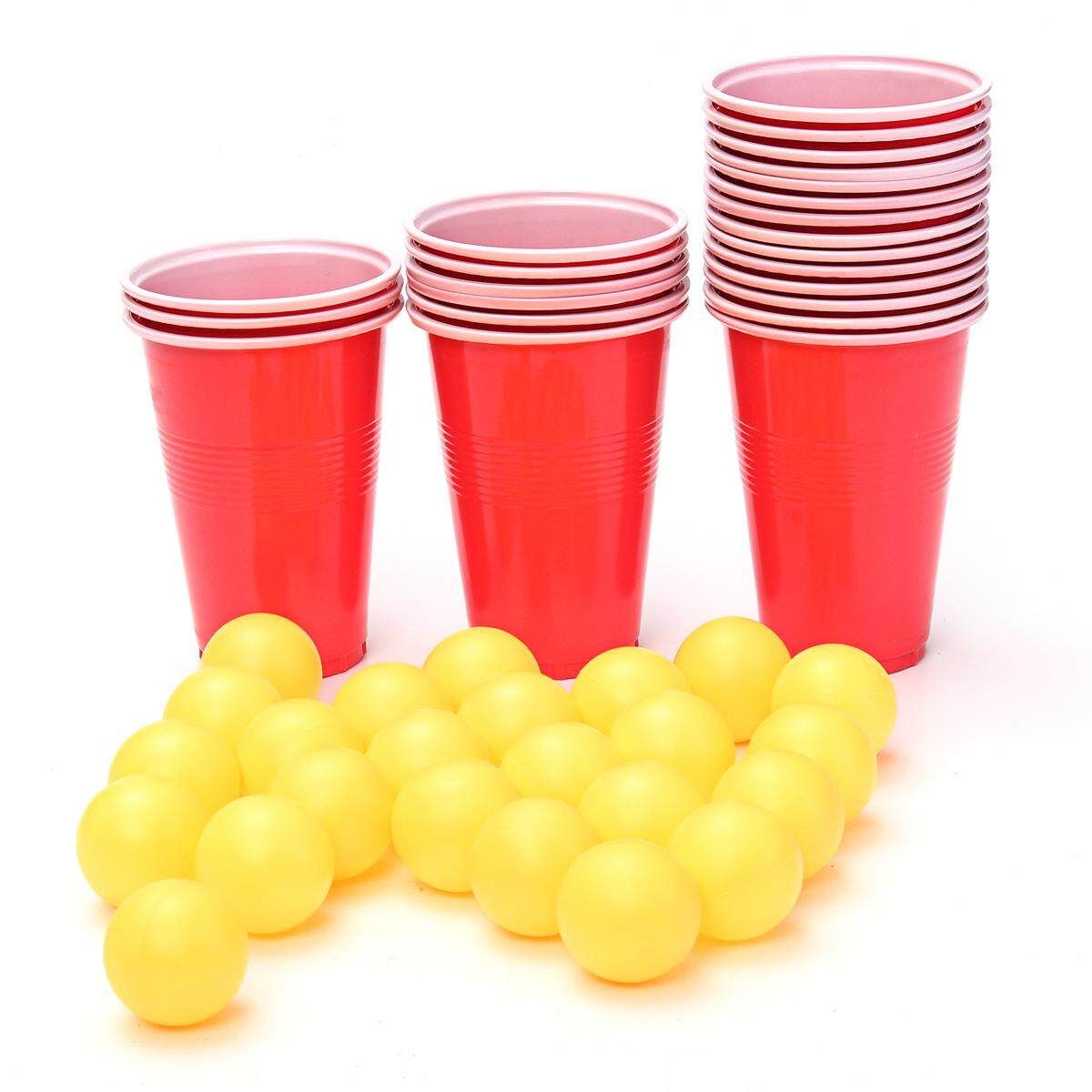 PONG Pub Party Fun Drinking Game 24 450mL Cups And 24 Ping Pong Balls