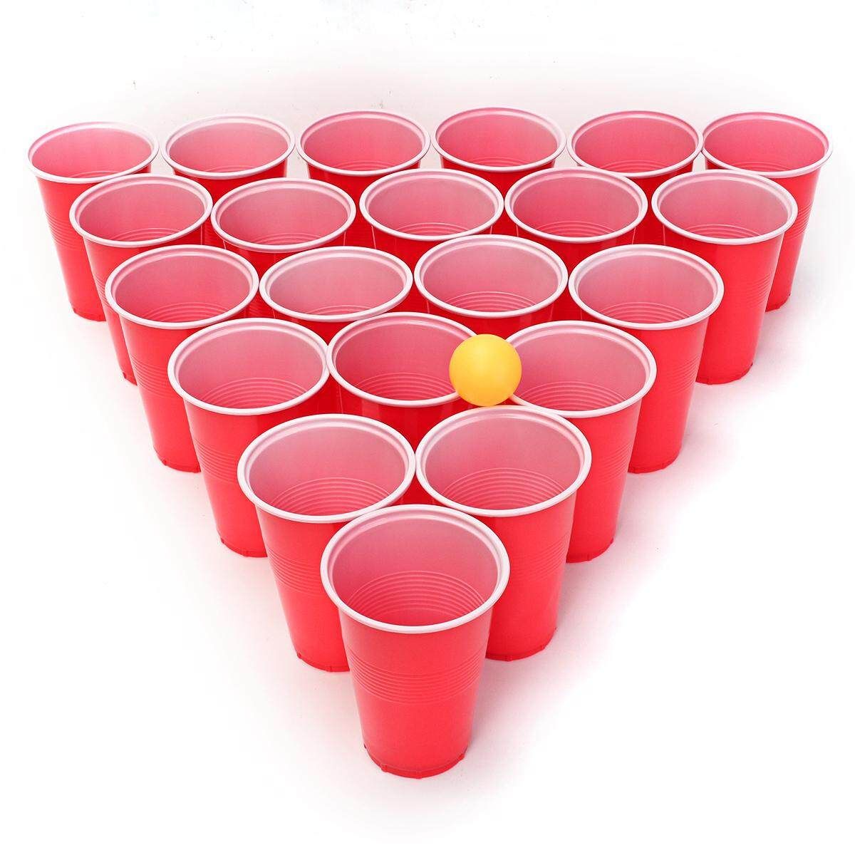 PONG Pub Party Fun Drinking Game 24 450mL Cups And 24 Ping Pong Balls
