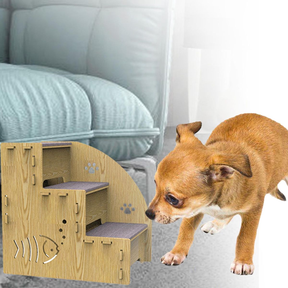 Dog Stairs Steps Pet Ladder Kitten Play For Tall Bed For