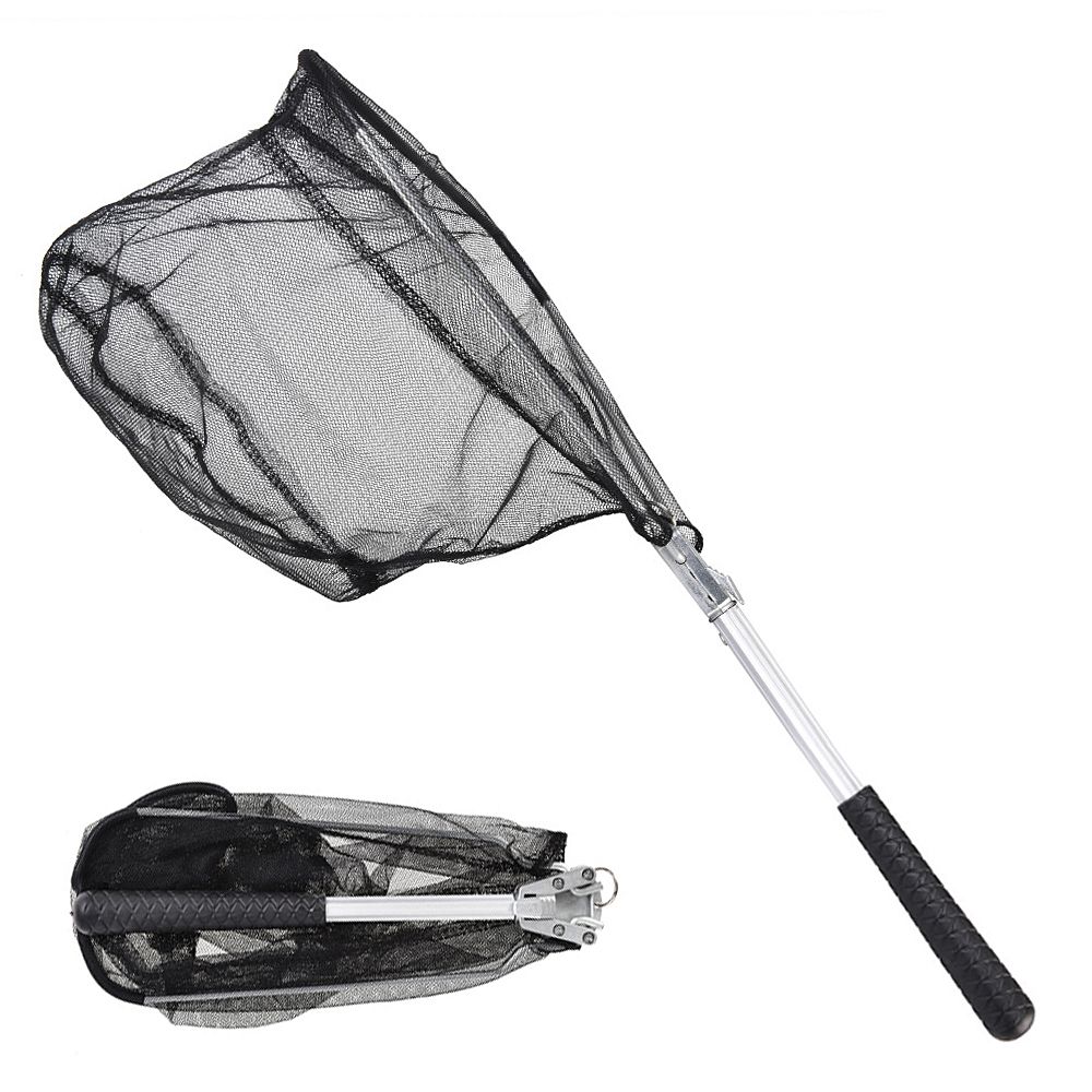 Folding Fish Landing Net Collapsible Triangular Fly Fishing
