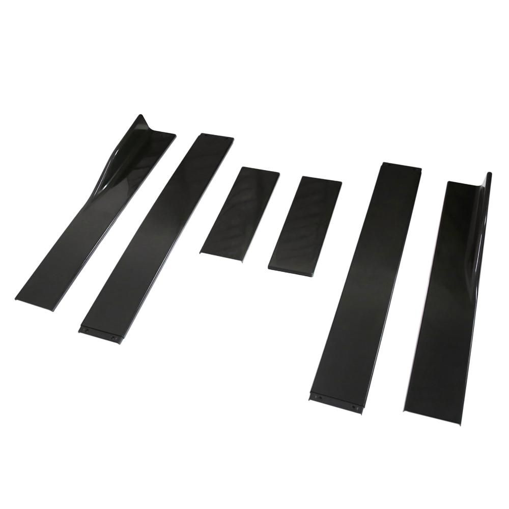 Car Side Skirt Extensions Rocker 2.2M Universal Splitters Diffuser Lips Side Skirt Black