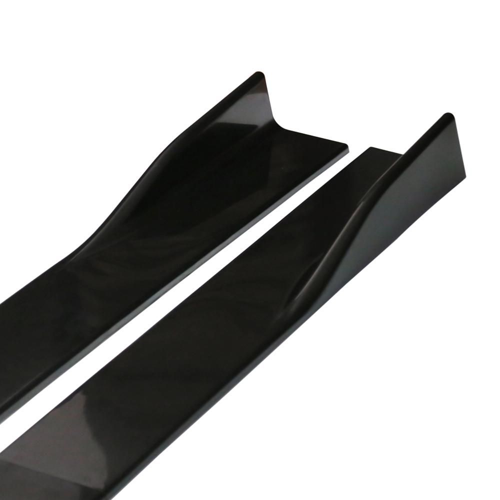 Car Side Skirt Extensions Rocker 2.2M Universal Splitters Diffuser Lips Side Skirt Black