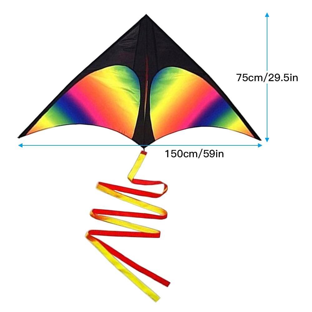 Colorful Delta Kite Easy to Fly Kite Single Line Beach Kite with 30m String for Kids Adults Beginners