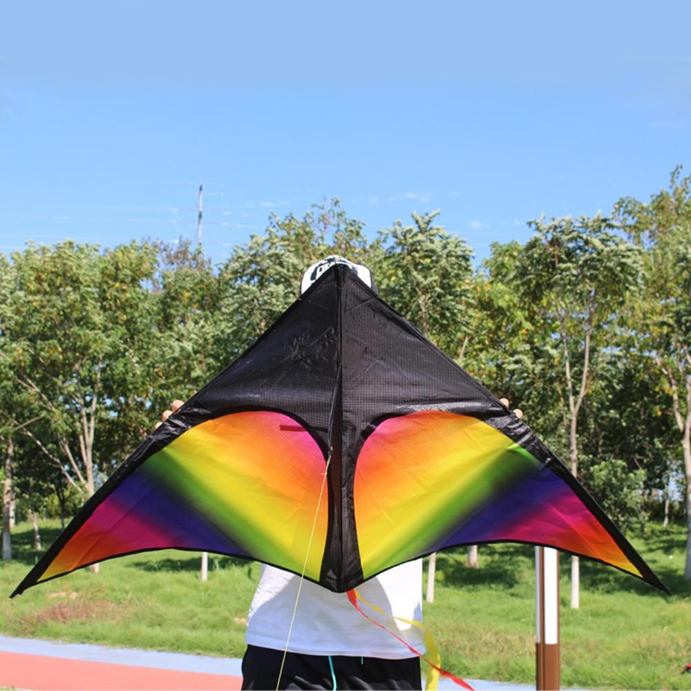Colorful Delta Kite Easy to Fly Kite Single Line Beach Kite with 30m String for Kids Adults Beginners