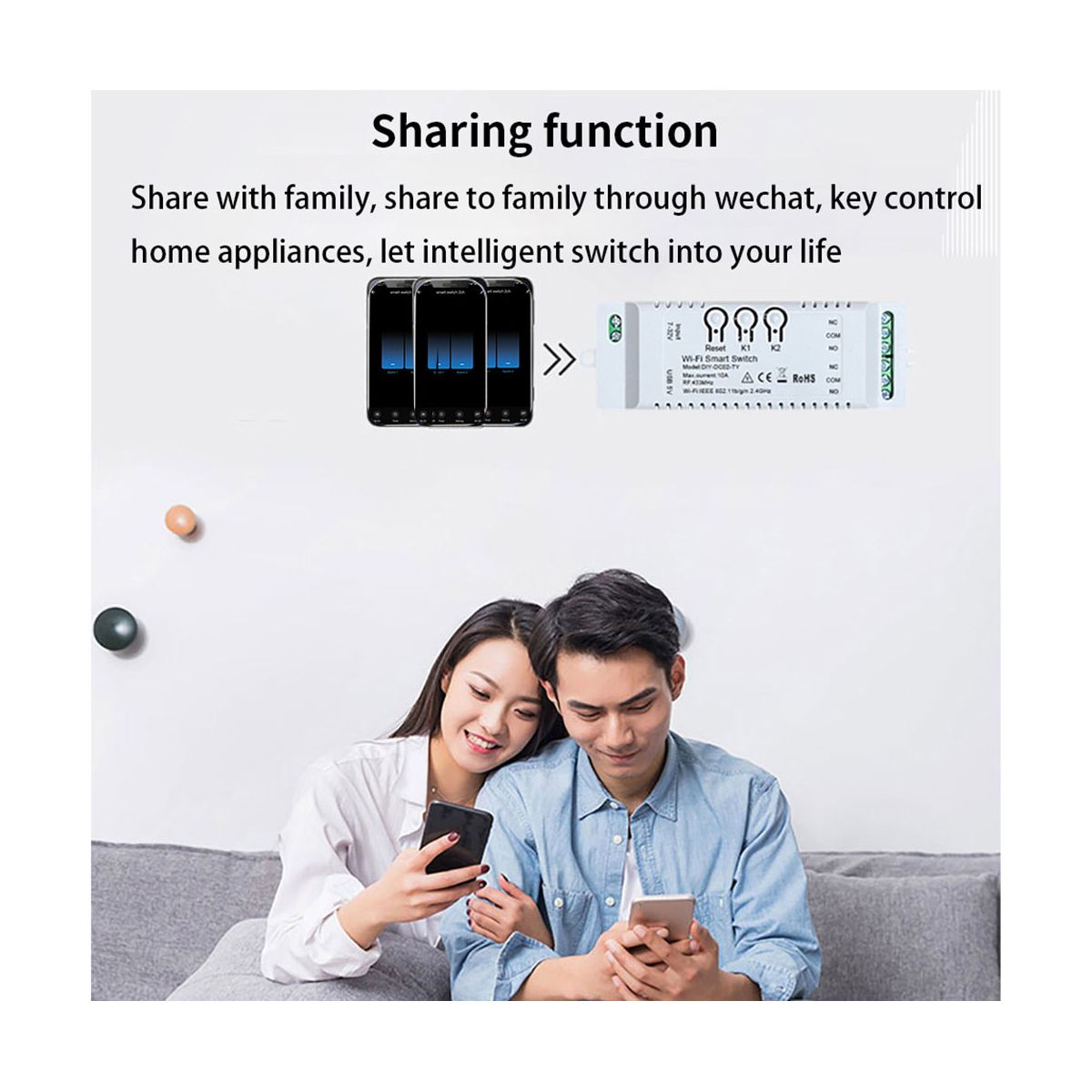 2CH Tuya WiFi Smart Switch DIY Timer 85-265V 5V 2.4G WiFi