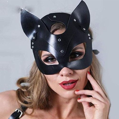 Leather Mask Cat Face Mask Halloween Princess Party Mask