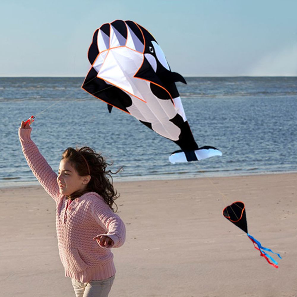 3D Kite Huge Frameless Soft Parafoil Giant Whale Flying Kite