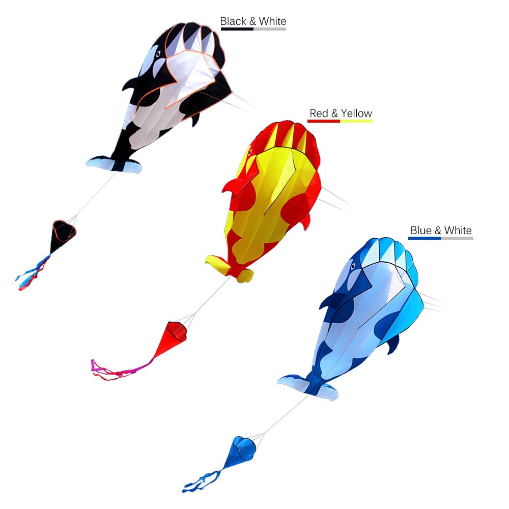 3D Kite Huge Frameless Soft Parafoil Giant Whale Flying Kite