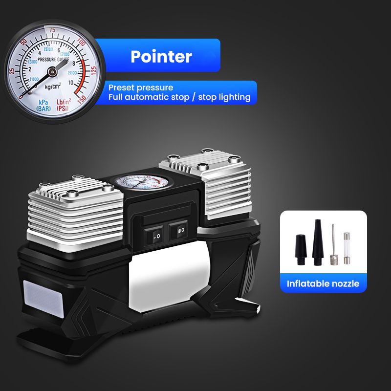 12V 180W Double Cylinder High Pressure Car Air Pump Electric Digital Inflator Pump Tire Inflator Compressor Auto Tyre Air Pump