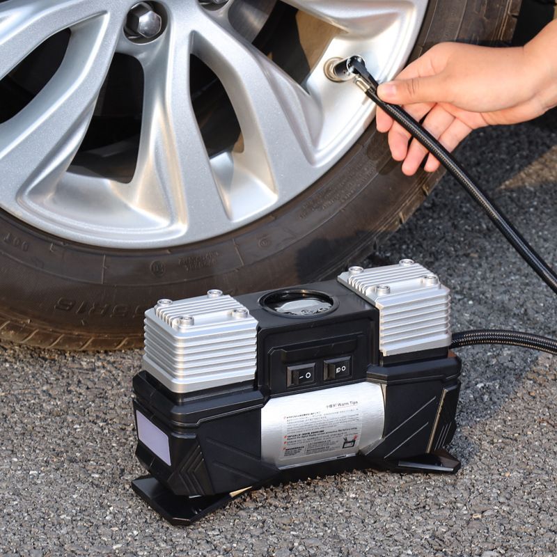12V 180W Double Cylinder High Pressure Car Air Pump Electric Digital Inflator Pump Tire Inflator Compressor Auto Tyre Air Pump