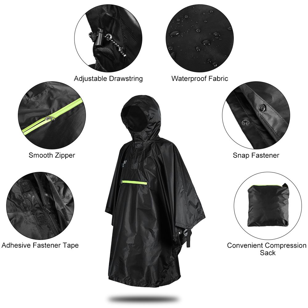Men Women Raincoat Waterproof Rainwear With Reflector