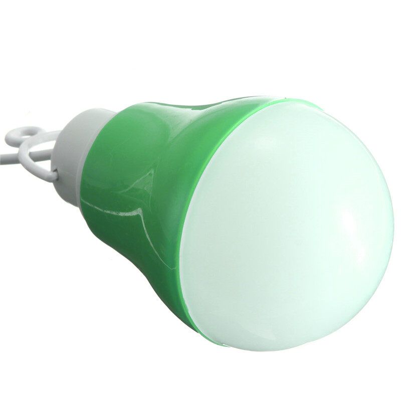 USB Led Ampoule Bulb Globe 500LM Pour Banque Batterie PC Portable Camping 5W 5V Light Green Light Green