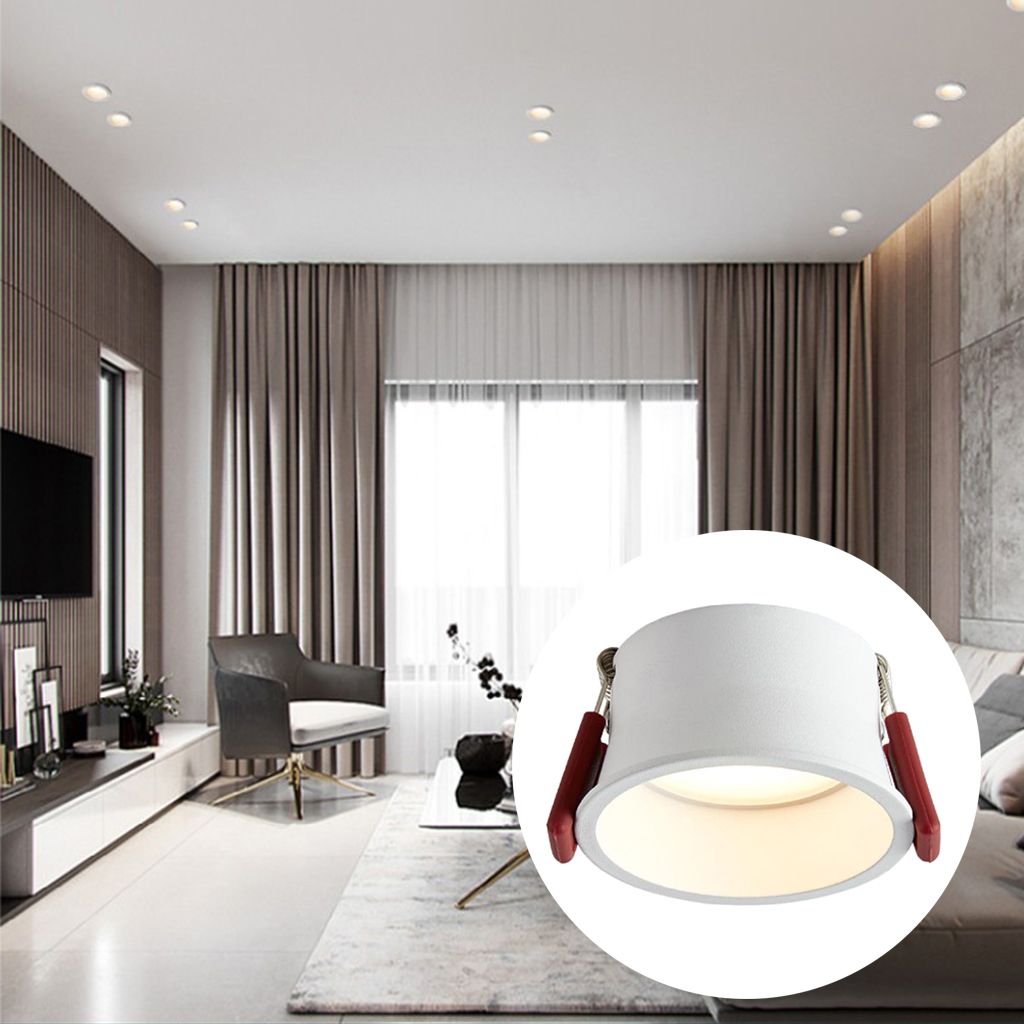 LED Light Ceiling Recessed Lighting Panel Downlight Spot 7W 75mm 3000K