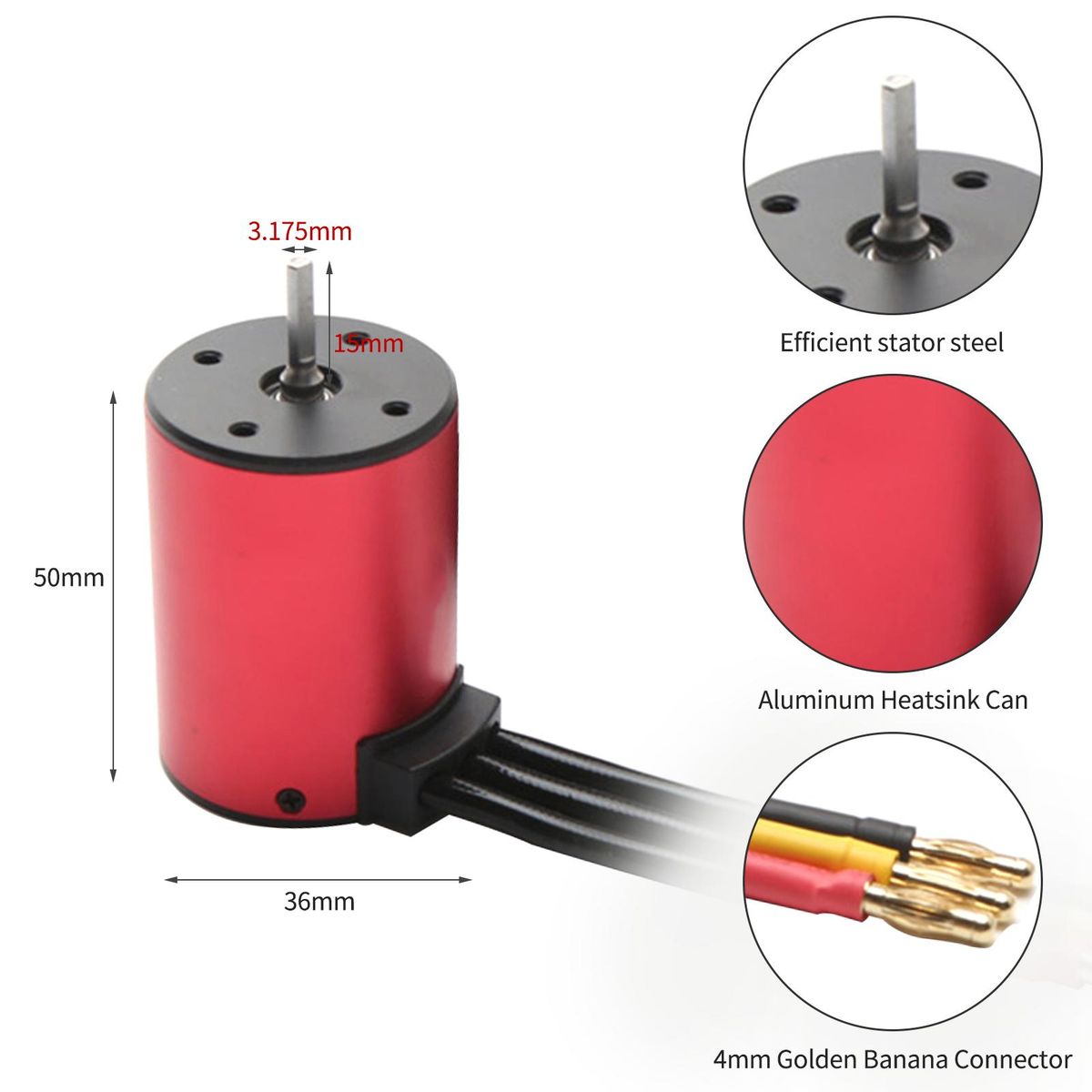 S3650 4300KV Brushless Motor 60A Brushless ESC XT60 Plug Replacement for 1/8/1/10 Tamiya Car