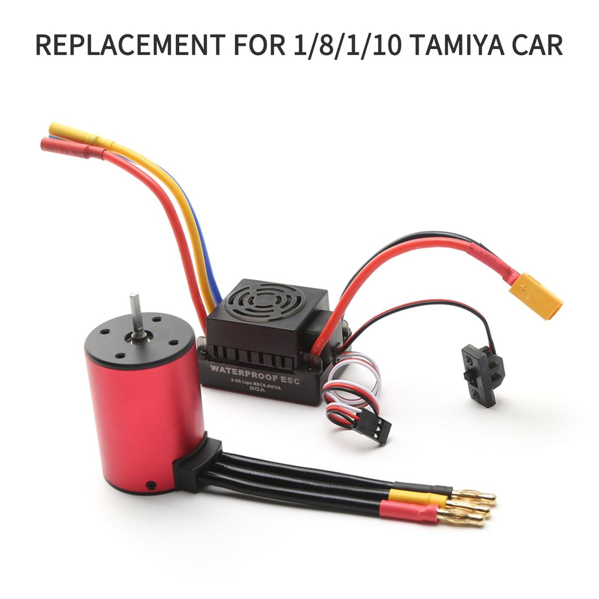 S3650 4300KV Brushless Motor 60A Brushless ESC XT60 Plug Replacement for 1/8/1/10 Tamiya Car