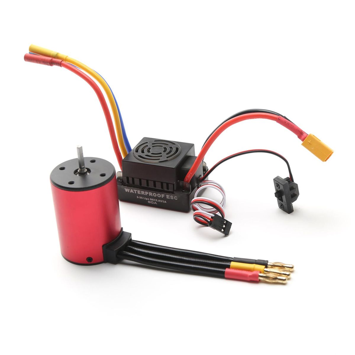 S3650 4300KV Brushless Motor 60A Brushless ESC XT60 Plug Replacement for 1/8/1/10 Tamiya Car