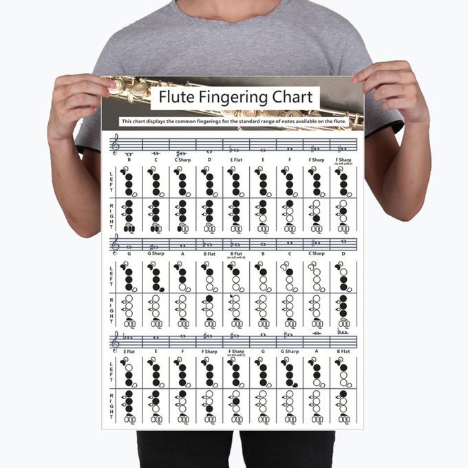 Useful Flute  Fingering Chart Fingering Practice Instrument For Large