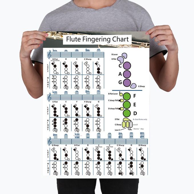 Useful Flute  Fingering Chart Fingering Practice Instrument For Large