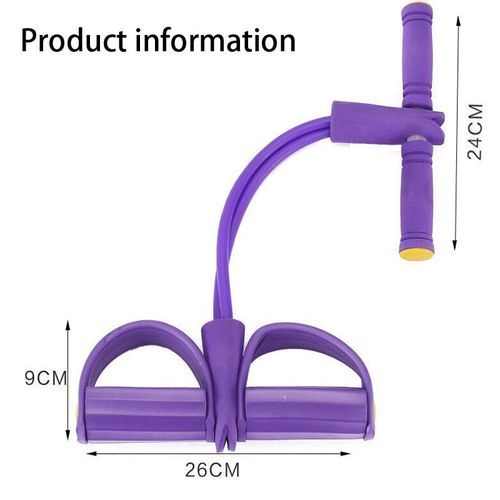4 Resistance Bands Fitness Elastic Pull Ropes Exerciser Rower Belly Sport
