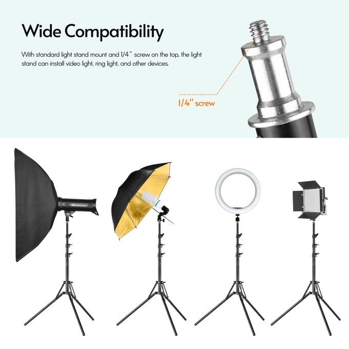 Photography Lighting Stand Stuido Light Tripod Stand Metal