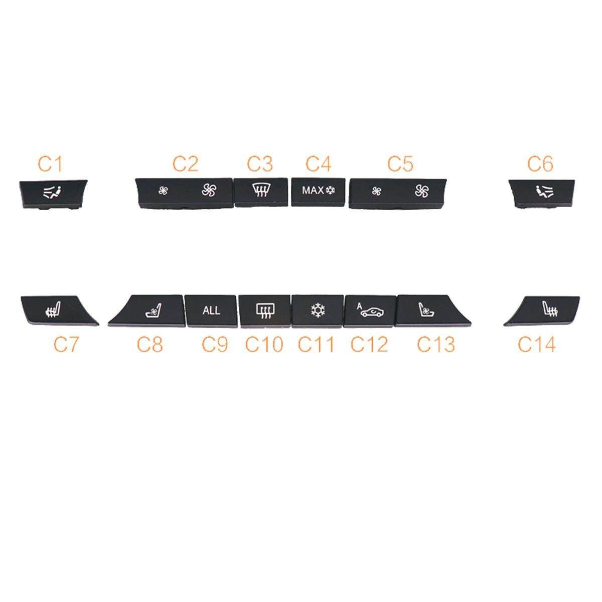 Set 14 Button Key Caps Repair Kit A/ Heater Switch For BMW 5 6 7 F10 F01 F12