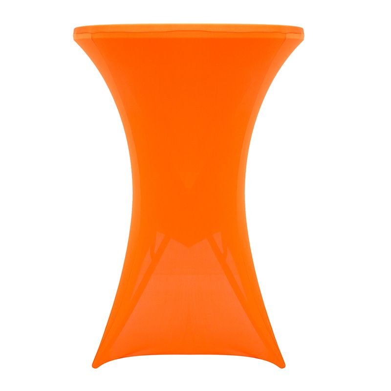 Elastic Cocktail Table Cover Spandex Stretch Anti-dirty Tablecloth For Bar Table Bistro Banquet Wedding Party Event Hotel Decor Orange