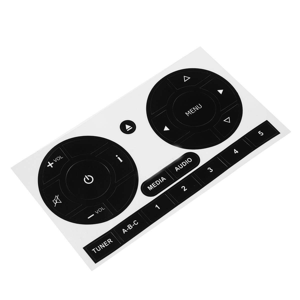 Radio Stereo Media Audio Worn Peeling Button Repair Decal Sticker For Fiat 500