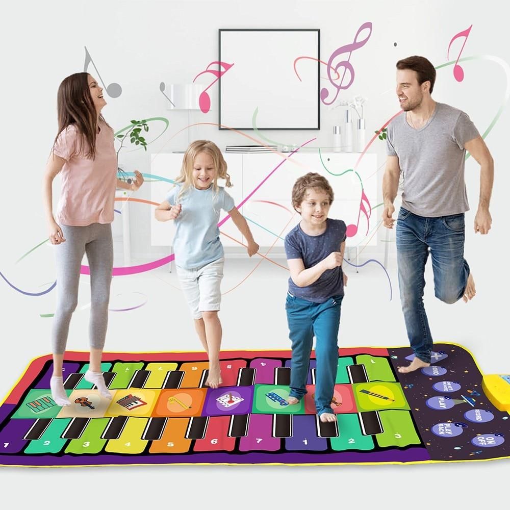 Double Row Multifunction Musical Instrument Piano Mat Infant Fitness Keyboard Play Carpet Educational Toys For Kids