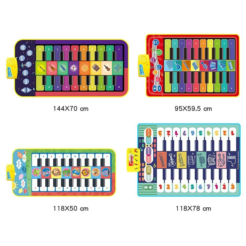 Double Row Multifunction Musical Instrument Piano Mat Infant Fitness Keyboard Play Carpet Educational Toys For Kids