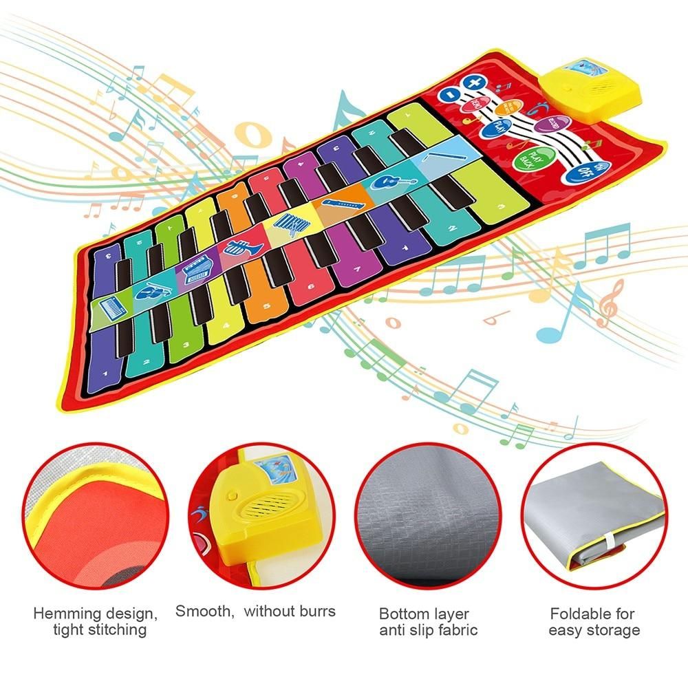Double Row Multifunction Musical Instrument Piano Mat Infant Fitness Keyboard Play Carpet Educational Toys For Kids