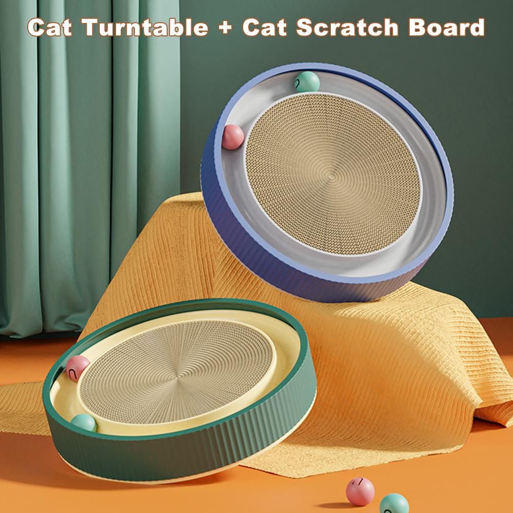 Cat Scratcher Board 3 in 1 Round Scratching Pad Nest with Toy Balls for Indoor Cats   Grinding Claws and Playing