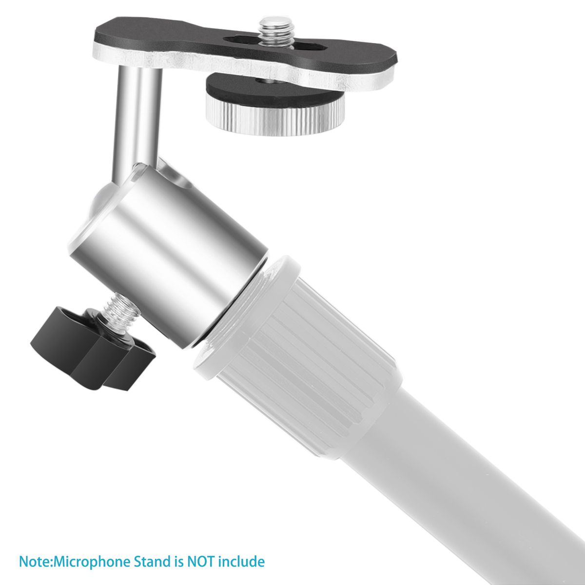 Video Camera Digital Recorder Adapter With Mini Ball Head-360 Degree Pan And 180 Degree Tilt Movement For Connecting 1/4-inch Thread Camera, Camcorder, Recorder With 5/8-inch Mic Stand Or Boom
