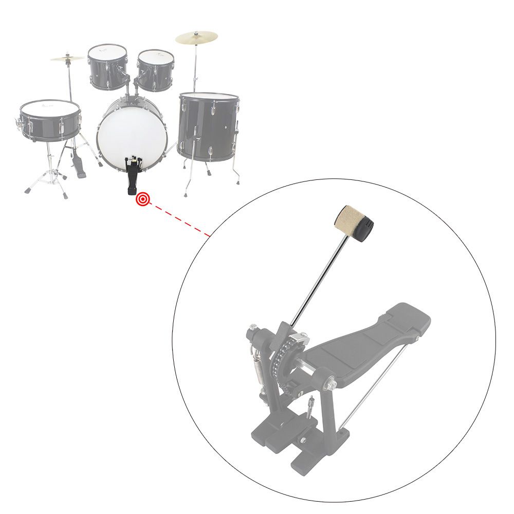 High-quality Bass Drum Pedal Beater Wool Felt Stainless