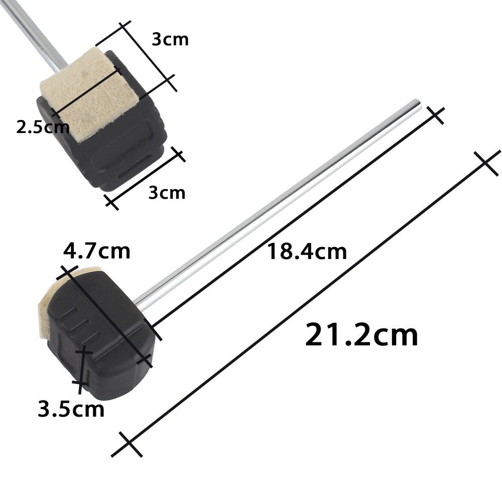 High-quality Bass Drum Pedal Beater Wool Felt Stainless