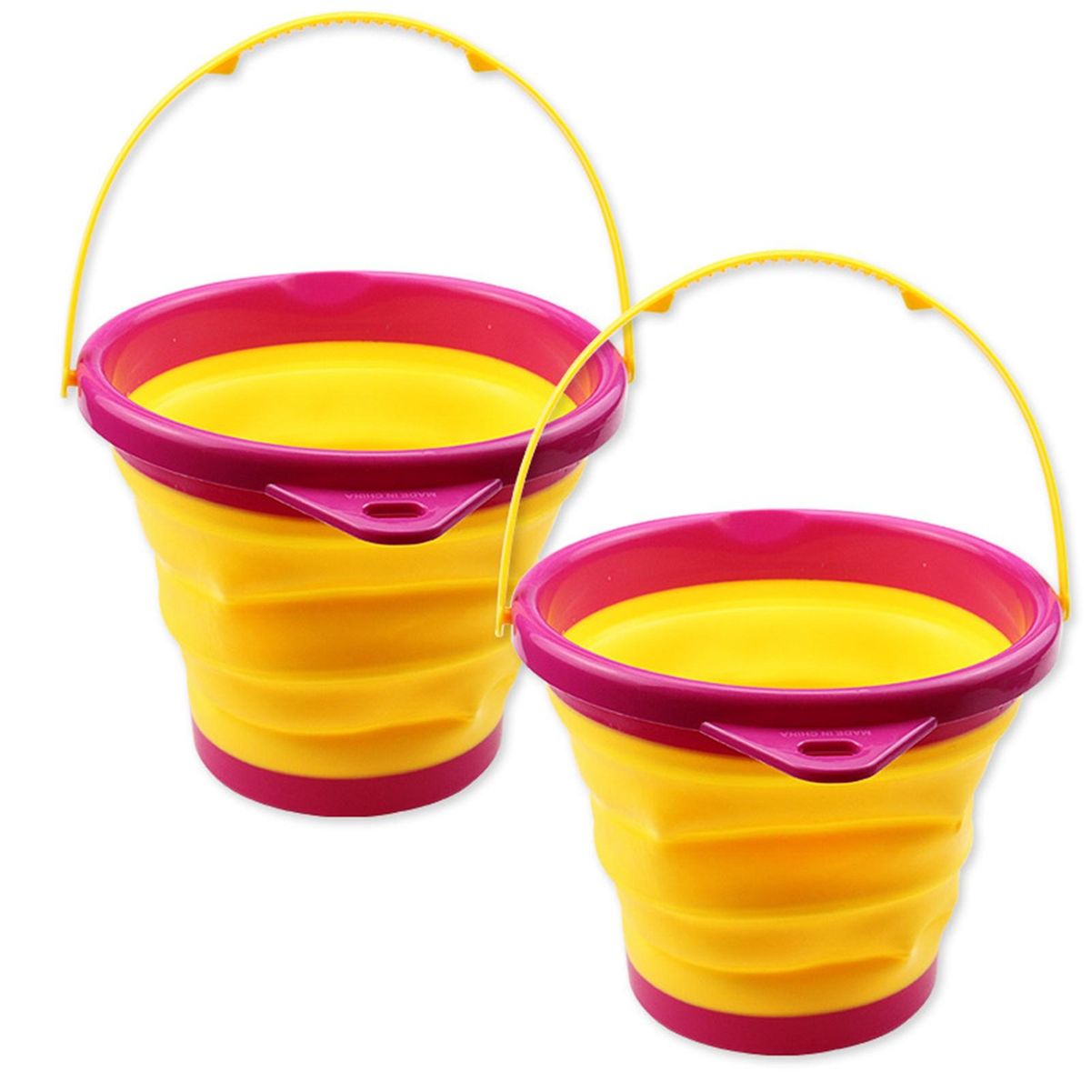 Folding Bucket Summer Beach Folding Bucket Yellow 1
