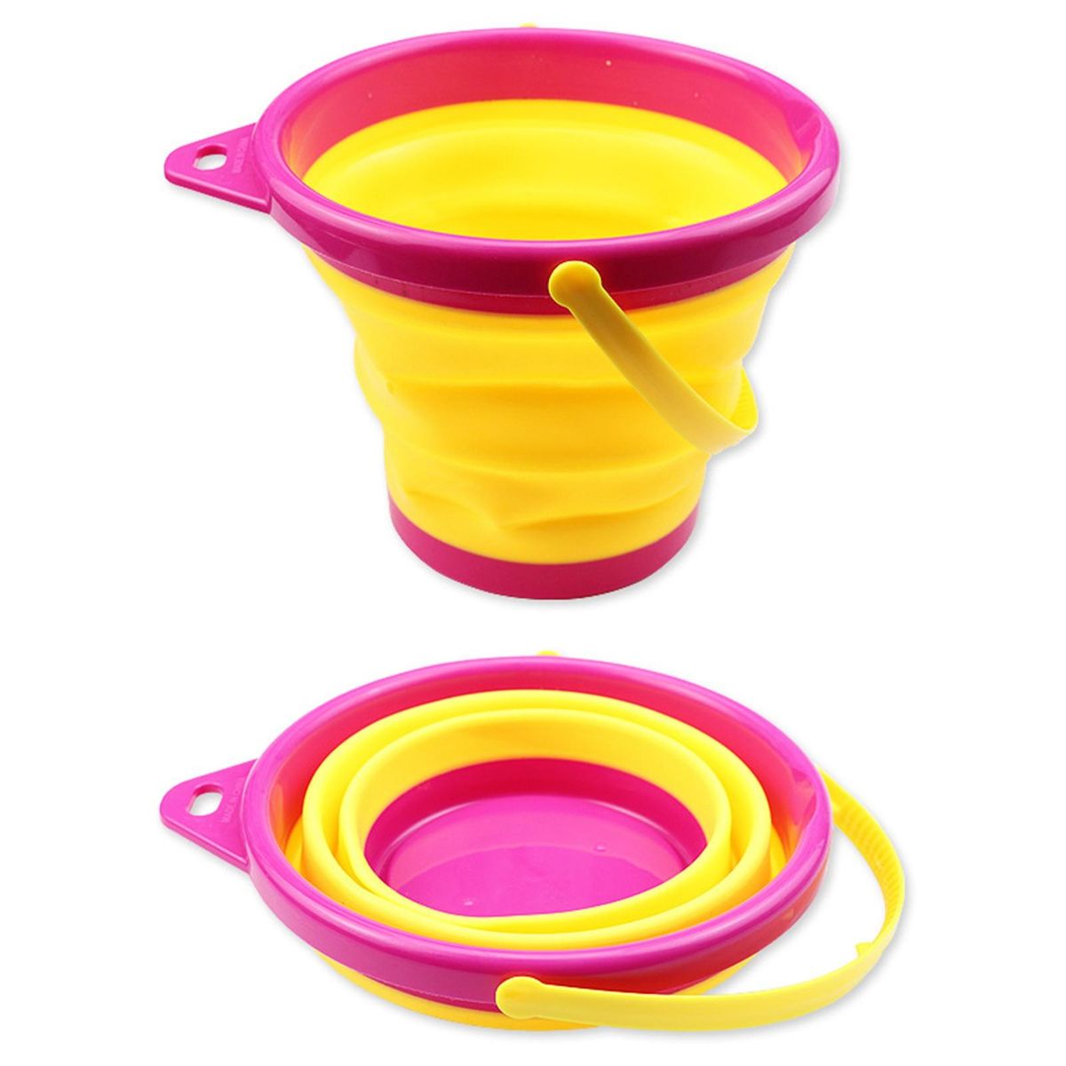 Folding Bucket Summer Beach Folding Bucket Yellow 1