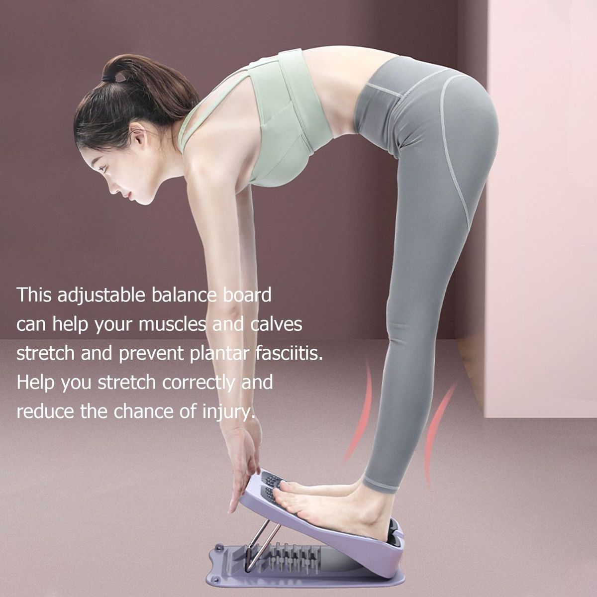 Slant Board Foot Massager Calf Stretcher Slant Board for Stretching Tight Calves Plantar Fasciitis Adjustable 9 Level Non-Slip Exercise Balance Pad for Fitness Stability Training Physical Therapy
