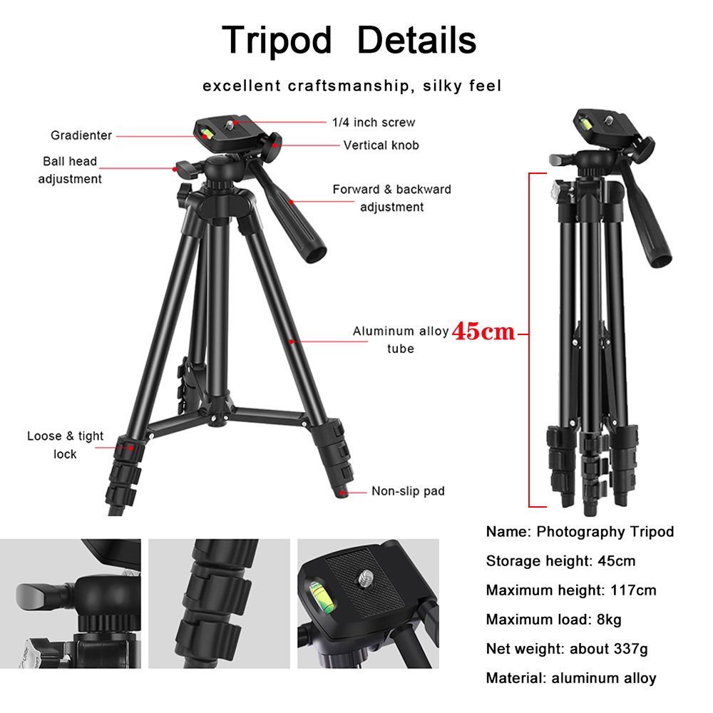 Camera Professional Phone Foldable Tripod Vlog Kits