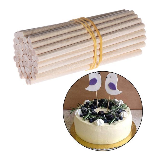 100Pcs Round Wooden Sticks Dowel Rods Counting Stick Building Model