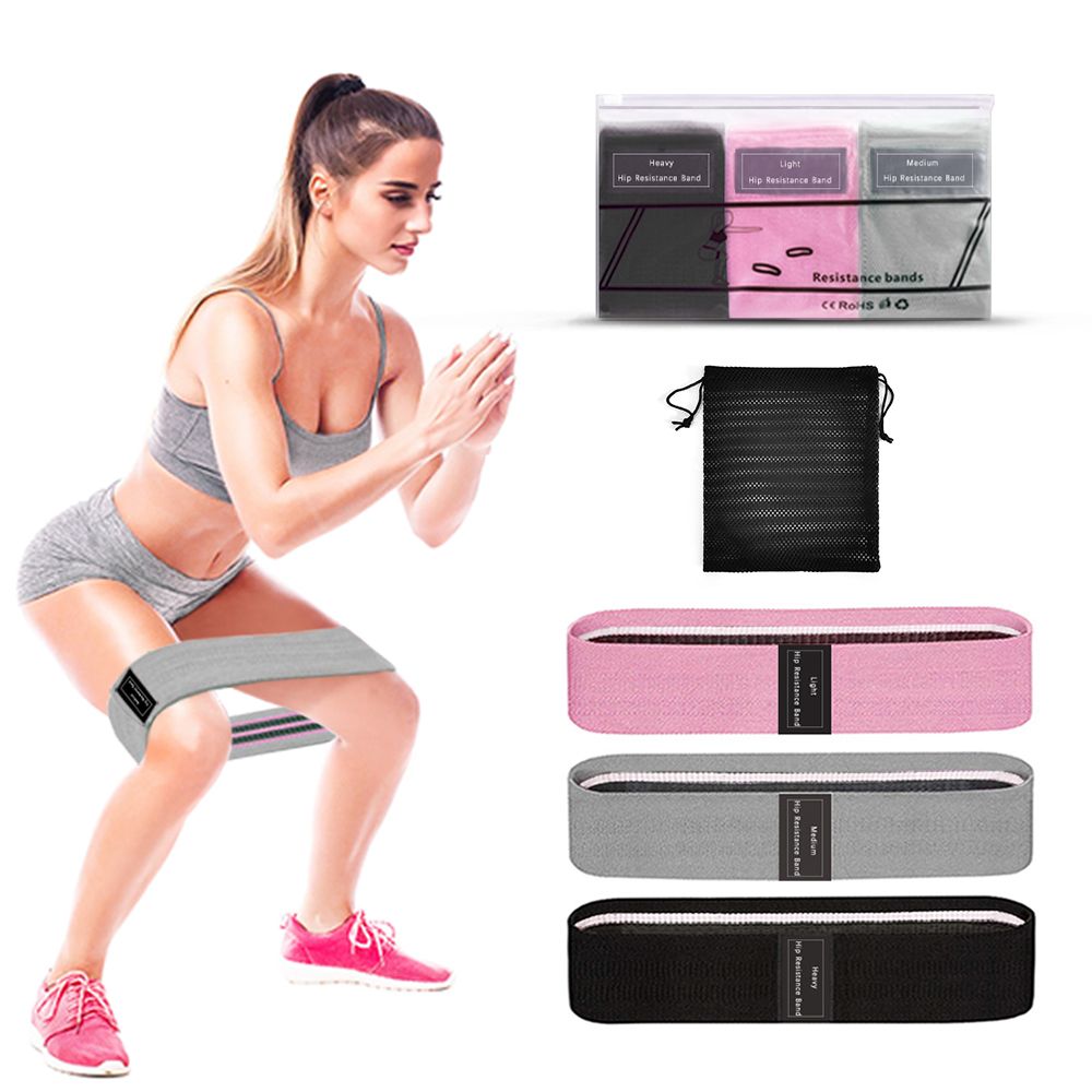 3 PCS Sports Exercise Resistance Loop Bands Set Elastic
