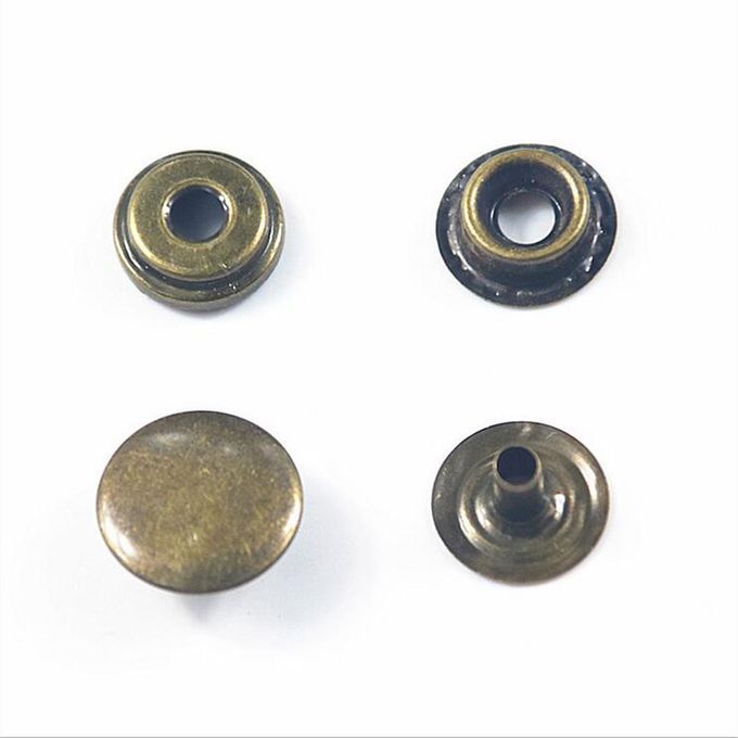 50x Snap Fasteners Press Stud Buttons For Leather Jacket Jeans Brass