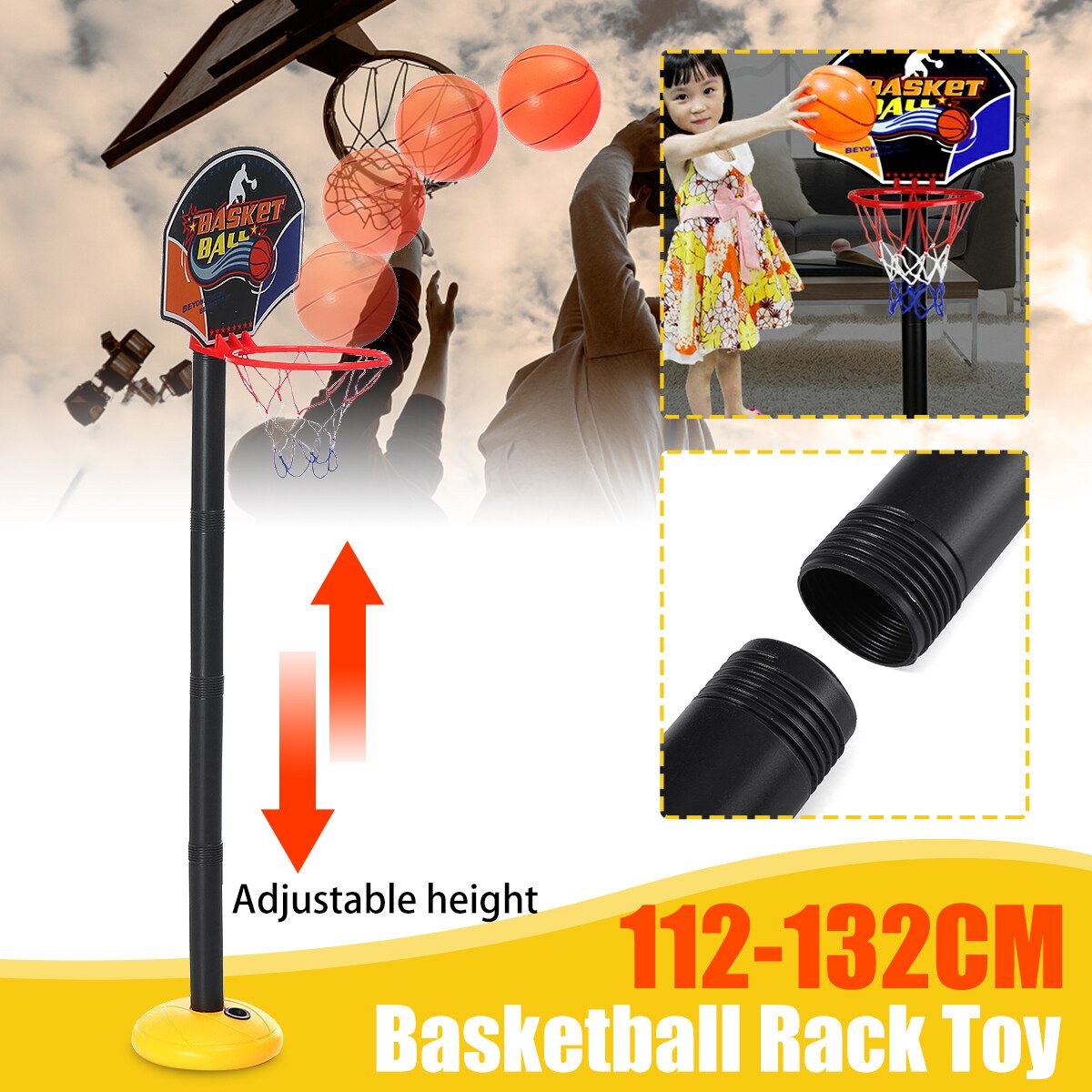 Children's Shots Basketball Rack Toy Plastic Sports Toy For Boy Indoor And Outdoor
