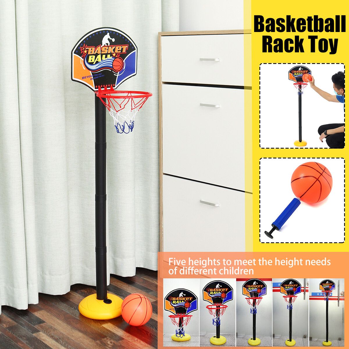 Children's Shots Basketball Rack Toy Plastic Sports Toy For Boy Indoor And Outdoor