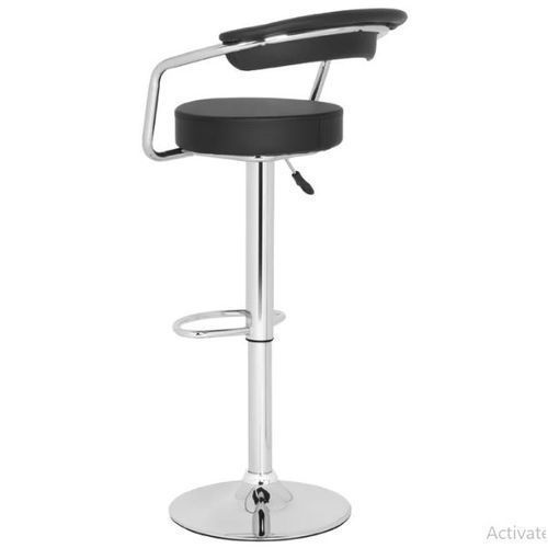Top Bar Stool With Stainless Steel Legs - Black