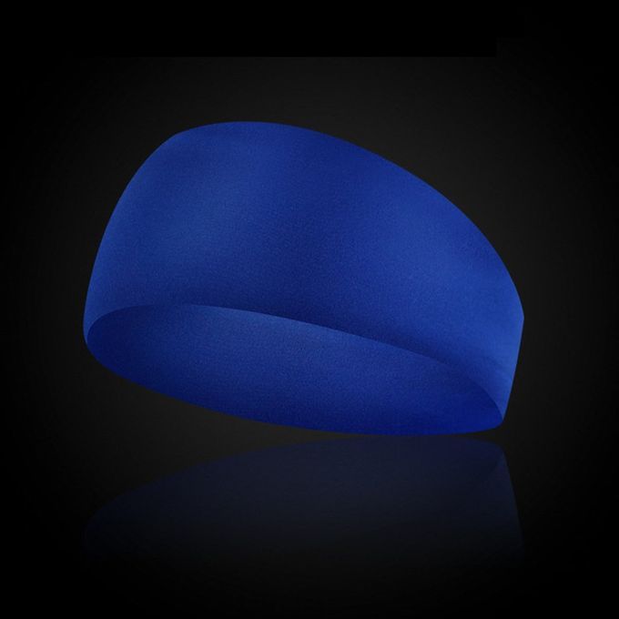 Elasti  Sweatband Sports Gym Headband Anti-Slip Men Breathable Basketball-dark Blue