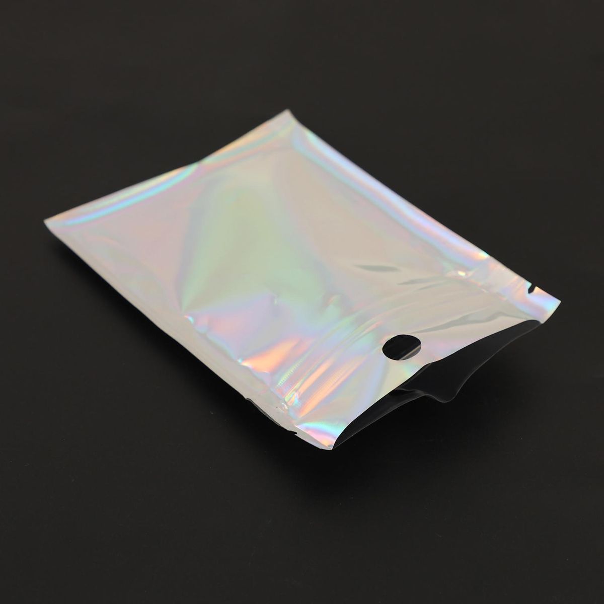 200 Pieces Resealable Smell Proof Bags Foil Pouch Bag Flat Zipper Closure Bag for Party Favor Food Storage Holographic Color 275 x 4 Inch