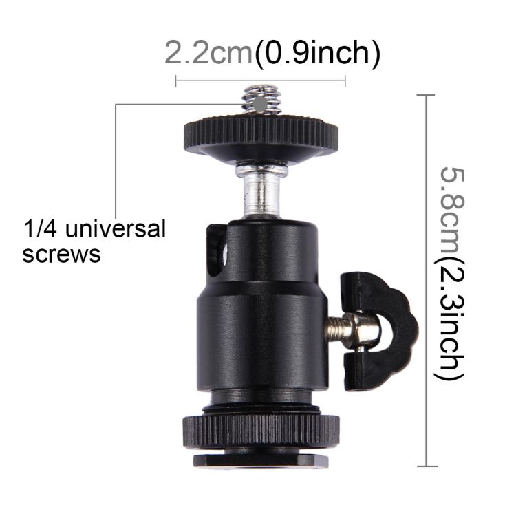 Cold Shoe Tripod Head 1/4 Inch Tripod Screw Head With Lock