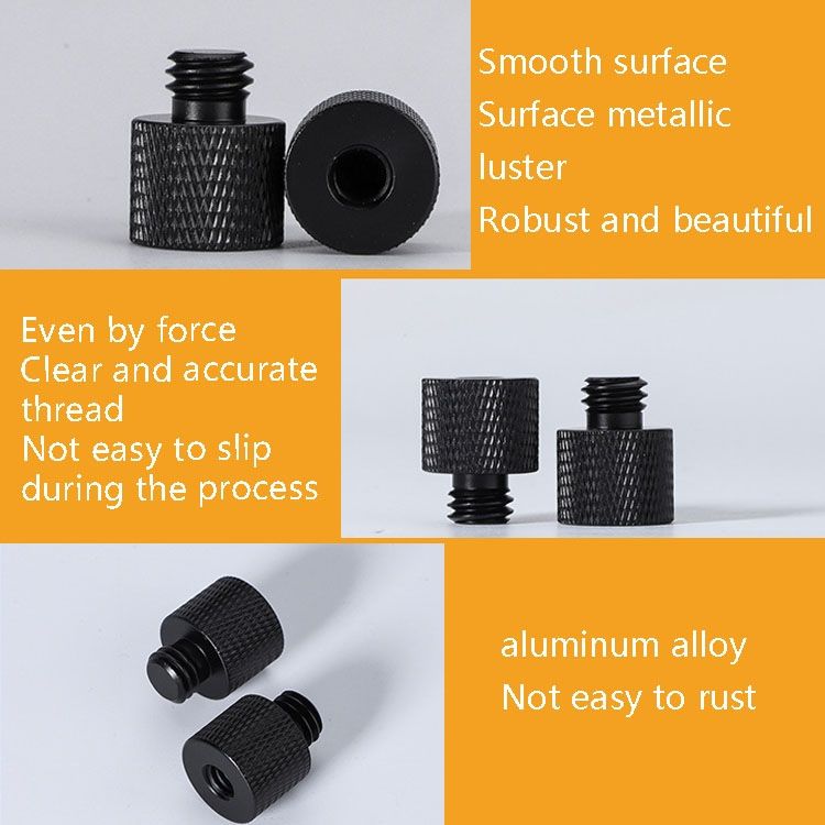 10 PCS Screw Adapter 3/8 Female To 1/4 Male  Screw(Black)