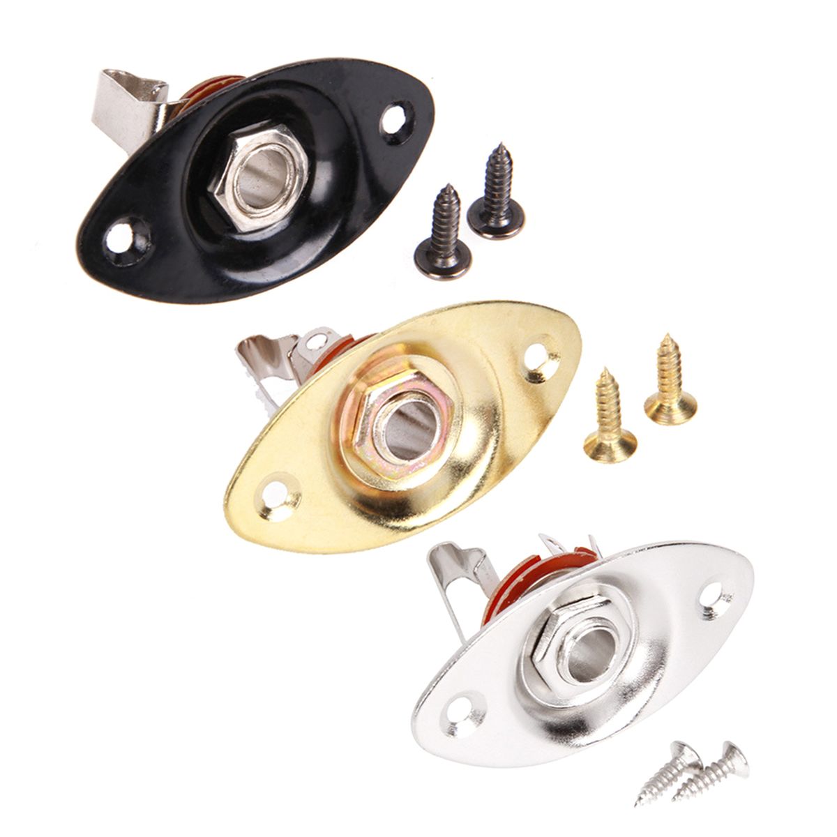 6.35mm Electric Guitar/Bass O-val Pickup Jack Poratble
