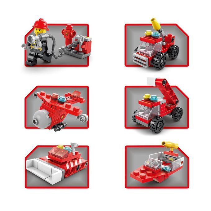 Fire Fighting 6in1 Tru Ks Tank Navy Boat Building Blo Ks  Hildren Toys-8612-7